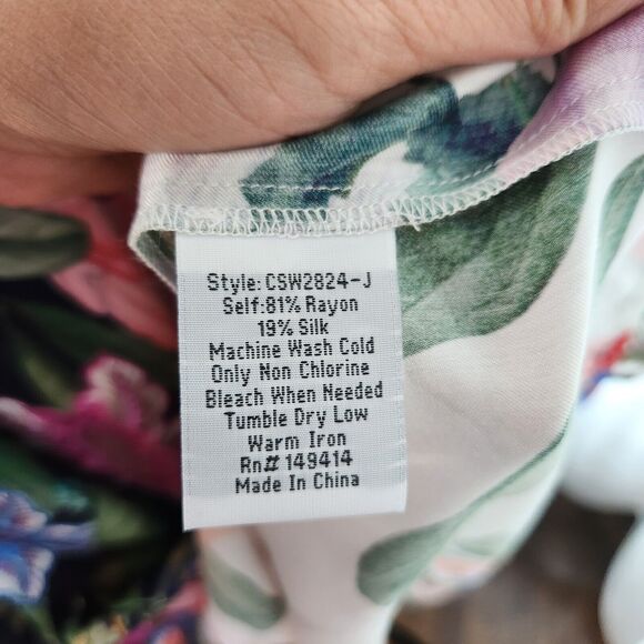 NEW Johnny Was Neon Jungle Mix Tier Dress Women S Silk Blend Tropical Boho Beach - Picture 12 of 13